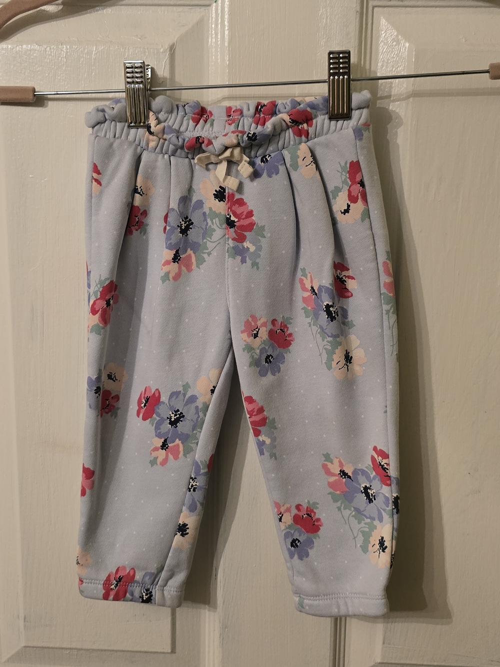 GAP Light Blue Floral Drawstring Joggers